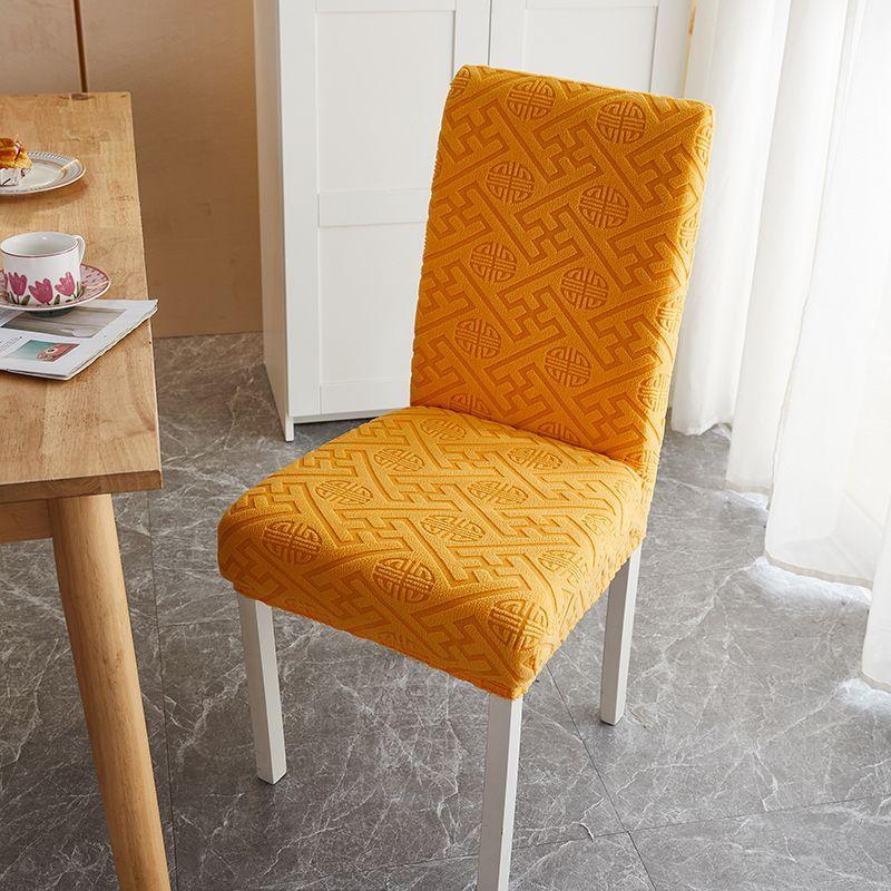 

Чехол для стула в ресторане с тисненым жаккардовым узором, плотная тканевая подкладка, чехол для кухонного стула, чехол для стула в отеле, чехол для банкетного стола оранжевый