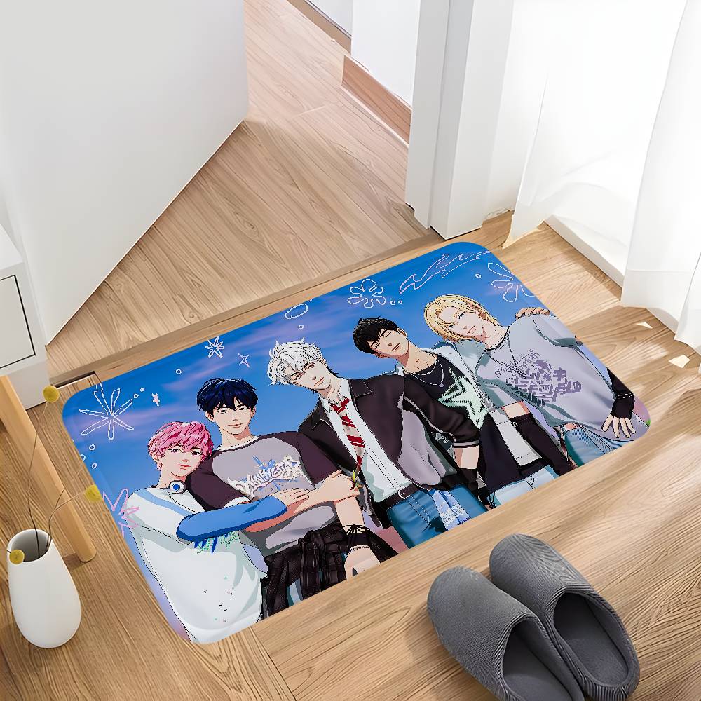 Kpop P-PLAVE Floor Mat Non-Slip Laundry Room Mat Laundry Decor Balcony Child Living Room Bedside Mats