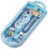 Skater Bento Chopsticks Trio Set for Boys and Children's (Chopsticks, Spoon, Fork, 16.5cm, Bluey) Girls, TACC2-A