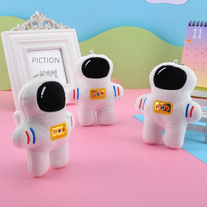 Adorable White Astronaut Plush Toy Keychain Soft Short Plush Stuffed Doll 12cm