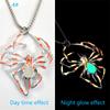 3D Uv Glow In The Dark Spider Necklace, Gothic Hip Hop Alloy Insect Halloween Goth Accessory
