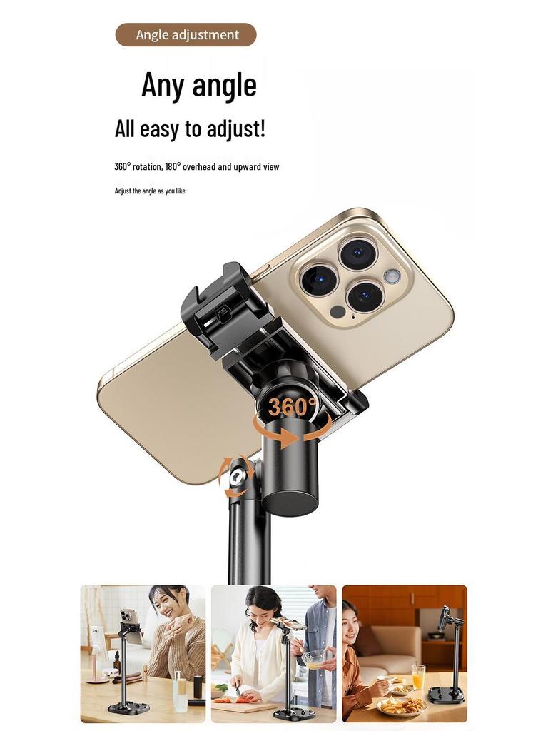 Desktop Telescopic Adjustable Phone & Tablet Selfie Stand for Live Streaming