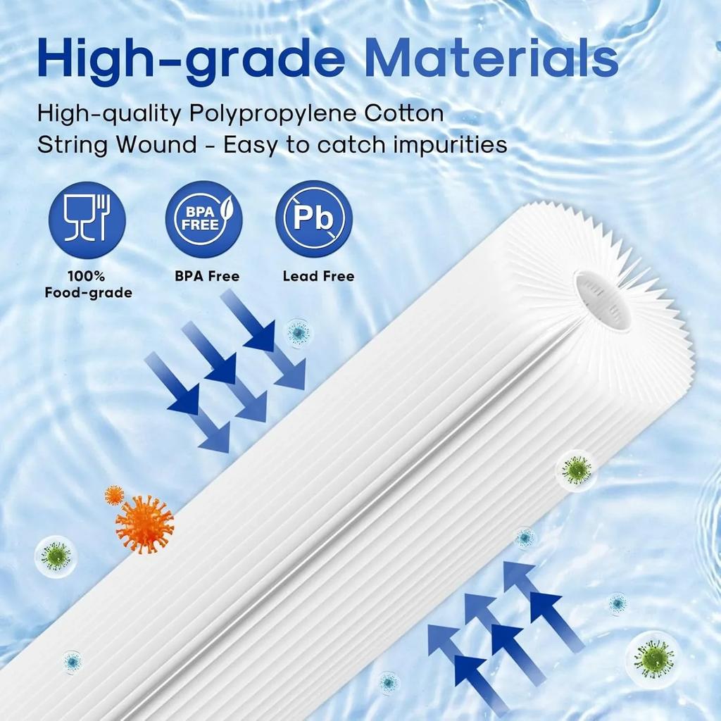 Suitable for ECP5-BB, AP810-2, HDC3001, SPC-45-1005, CP5-BB, ECP1-20BB, PPL20BB whole house sedimentation folding water filter