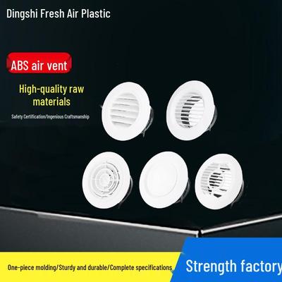 ABS Plastic Round Air Conditioner Fresh Air Duct Outlet for Hotel Use