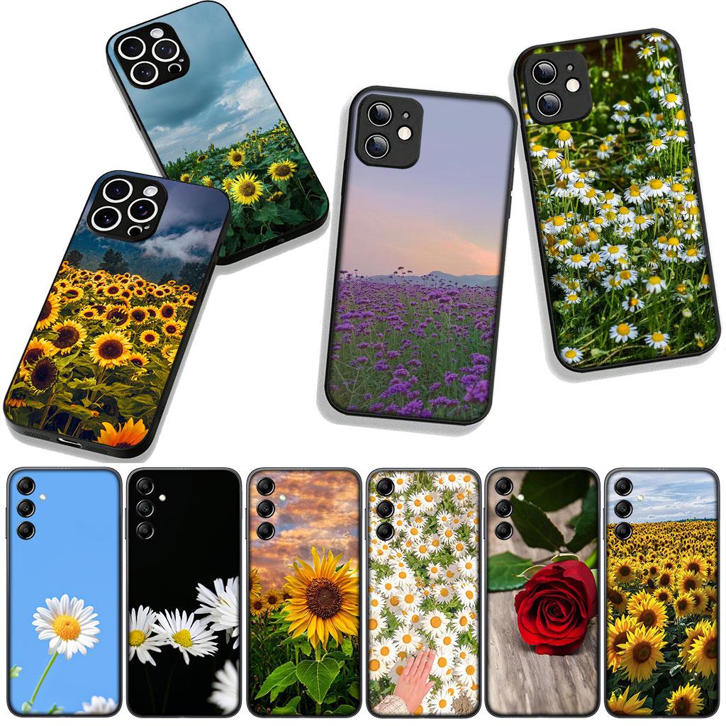 Lavender Daisy Sunflower Rose Flower for Motorola Moto G54 G05 G24 G55 G75 G85 G15 G57 G86 Power Edge 50 30 Fusion Neo Pro Case