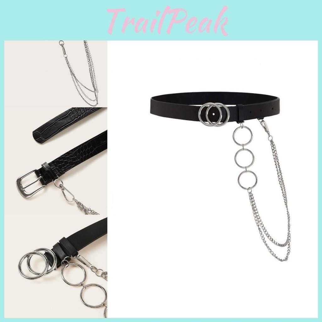 Synthetic Trendy Womens Leather Waist Belt With Alloy Buckle And Double Rings For Fashionable Looks Street
