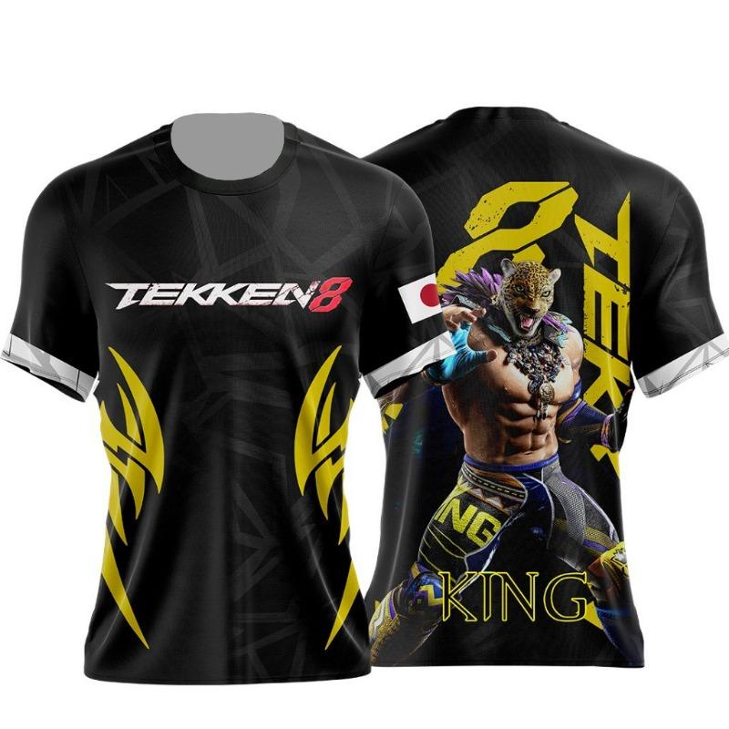 Bandai Tekken 8 Jin Kazama 3D T-Shirt For Men Women Kids Summer Sports Game Tee Summer Outdoor