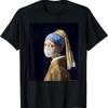 Famous Painting Girl With A Pearl Earring Wearing Mask T Shirt