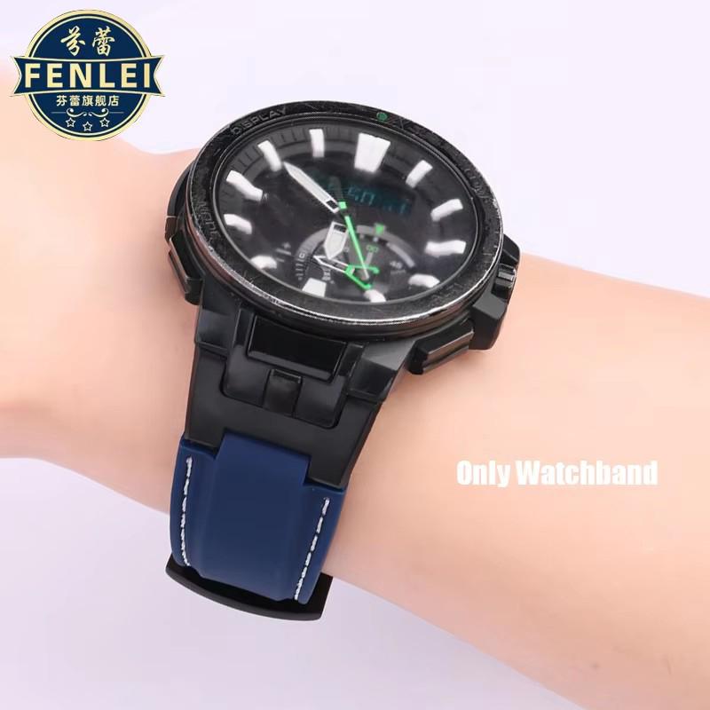 Modified Silicone Watchbands For Casio PROTREK Series PRW-7000 PRW7000 PRW-7000FC Rubber Watch Strap For Men With Tools Bracelet