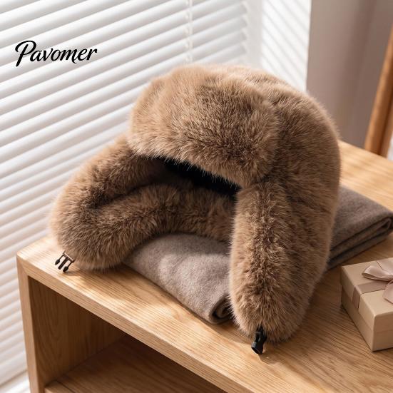 Cozy Outdoor Sports Cap Faux Fur Trapper Hat, Fuzzy Winter Hat with Ear Flaps, Fleece Fashionable Headwear Lined Windproof Ushanka for Women