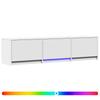TV Stand with LED Lighting White 165 X 34 X 40 Cm Engineered Wood