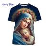 3D Mother Of Jesus Printing T Shirt Virgin Mary Christian Graphic T-shirts For Men Kid Fashion Streetwear Tee Shirts Vintage Top