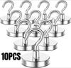 10PCS Strong Neodymium Magnet Hooks, Heavy Duty Set, for Hanging Organizer, Magnetic Hanger, Durable Storage Solution
