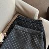 Plus-Size Women's Polka Dot Ruffle Lace Mini Skirt - High Waist, Slimming & Hip-Hugging Design