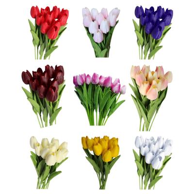 Kvetoucí kytice 10 ks/sada Umělé květiny tulipánů Dárková fotografie Prop Homen Decor