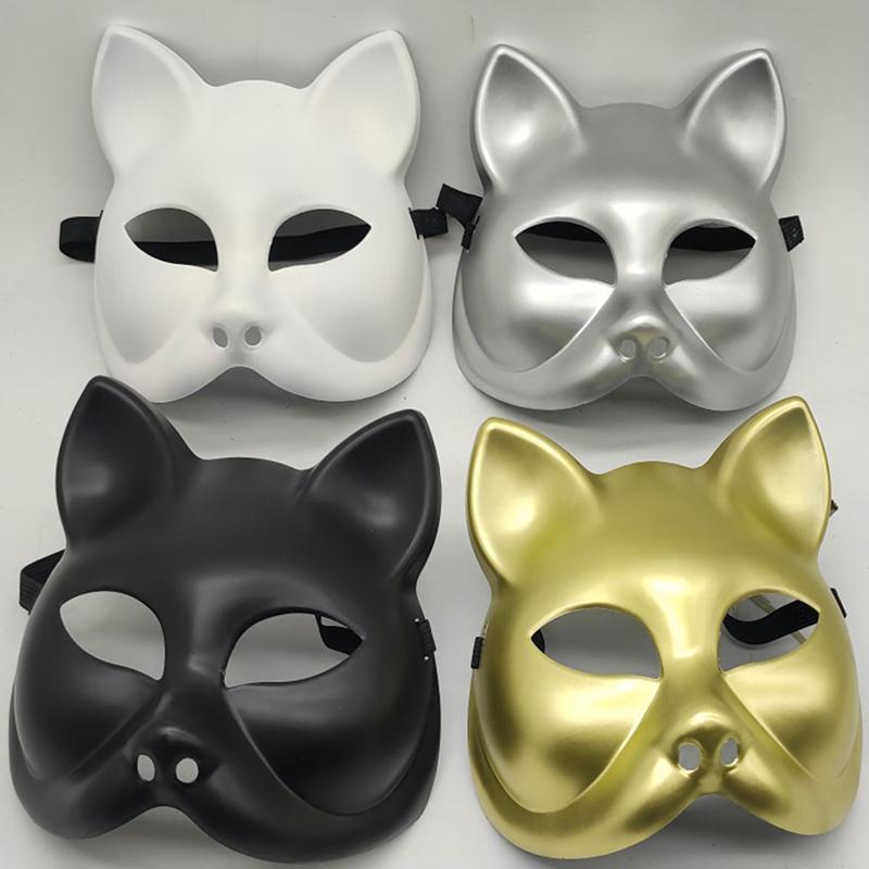 תחפושת ליל כל הקדושים מסכת חתולים נשים גברים פסטיבל קרנבל מסיבת תחפושות בעלי חיים מסכת חצי פנים אביזרי קוספליי