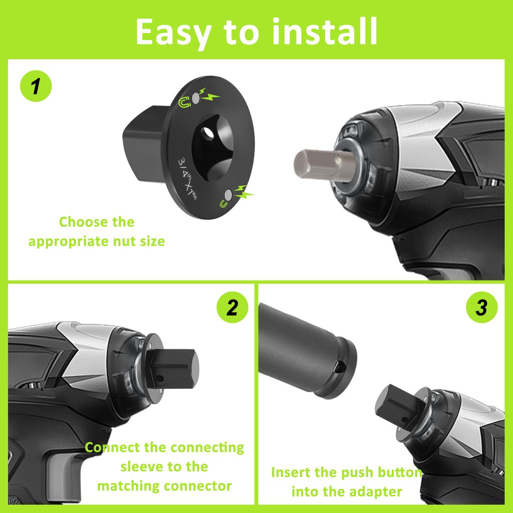 Low-Profile Impact Socket Adapter Set 3/4 to 1,1/2 to 3/4,1/2 to 3/8,1/4 to 3/8 Drive Ratchet Adapter 4 Pcs Socket Adapter Set