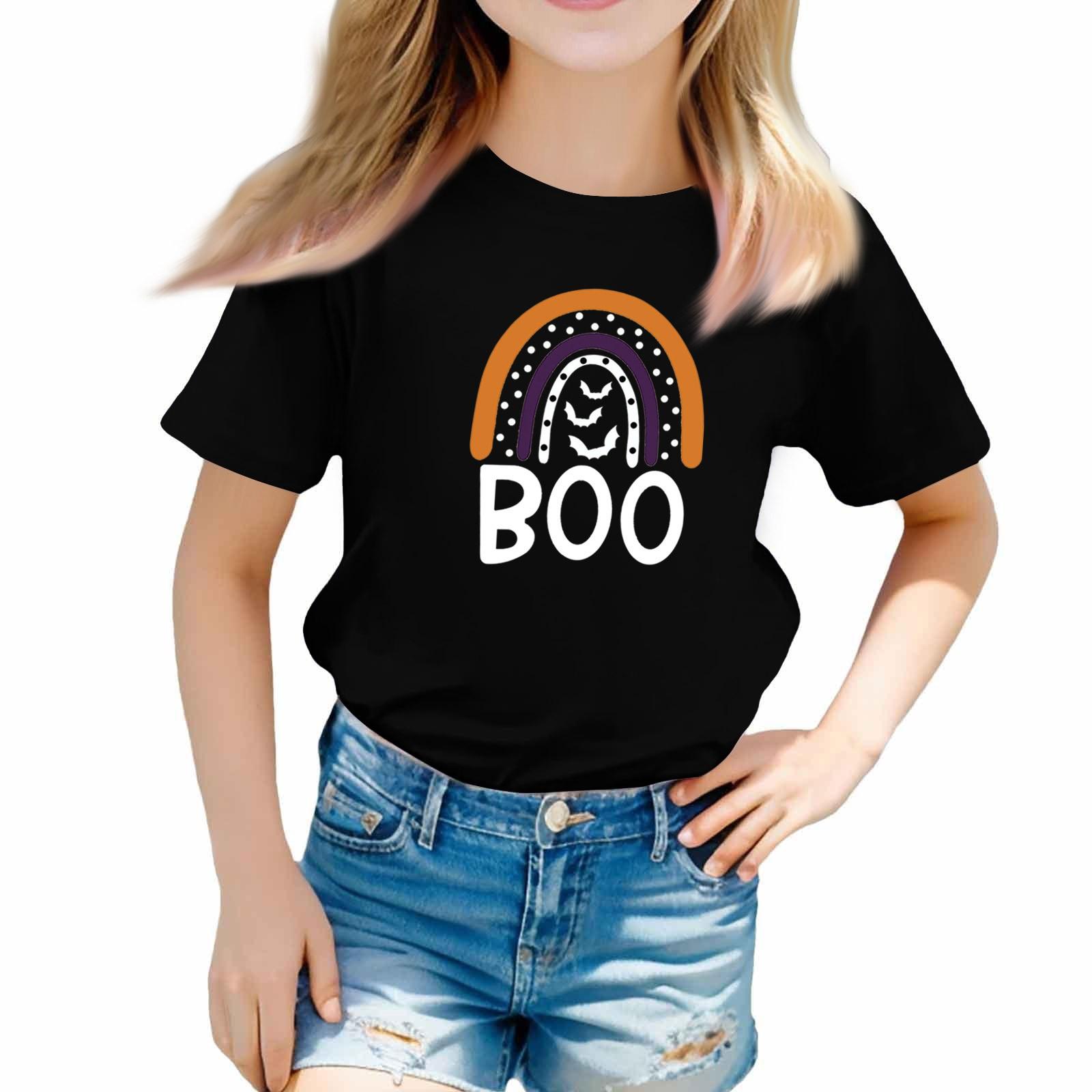 

Toddler Girl Boy T-Shirts Halloween Day Kids Top Boys And Girls Printed Short Sleeved T-shirt 110
