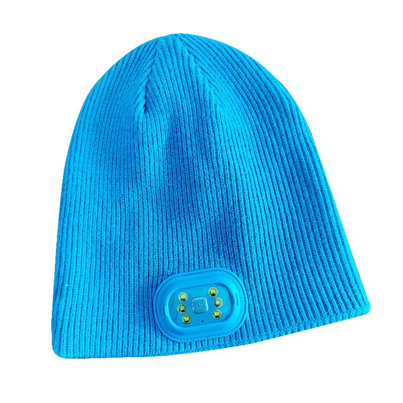 Светоотражающая LED шапка-бини с отворотом