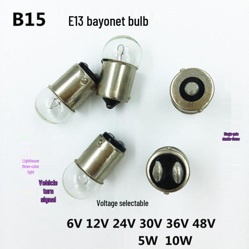 B15 Bayonet 6V 10W Indicator Bulb for Machine Tools and Vehicle Signals