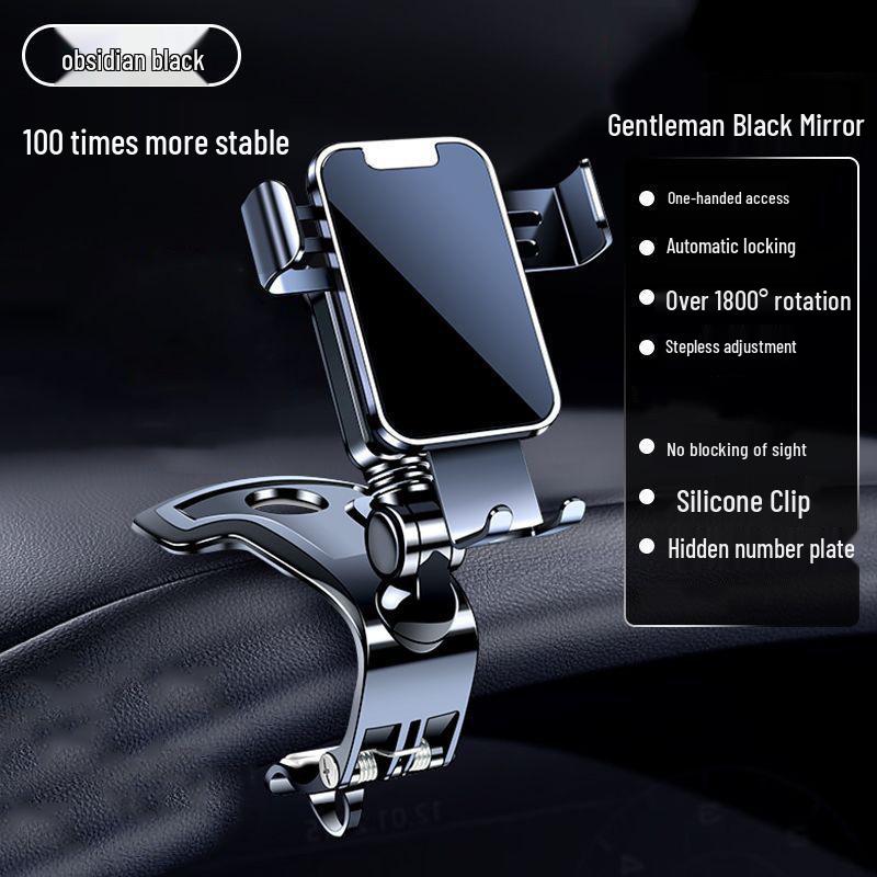 

Alloy Clip Dashboard Phone Mount - Anti-Shake Car Bracket for Navigation Enhanced - 720° Rotation - Flexible Clamping