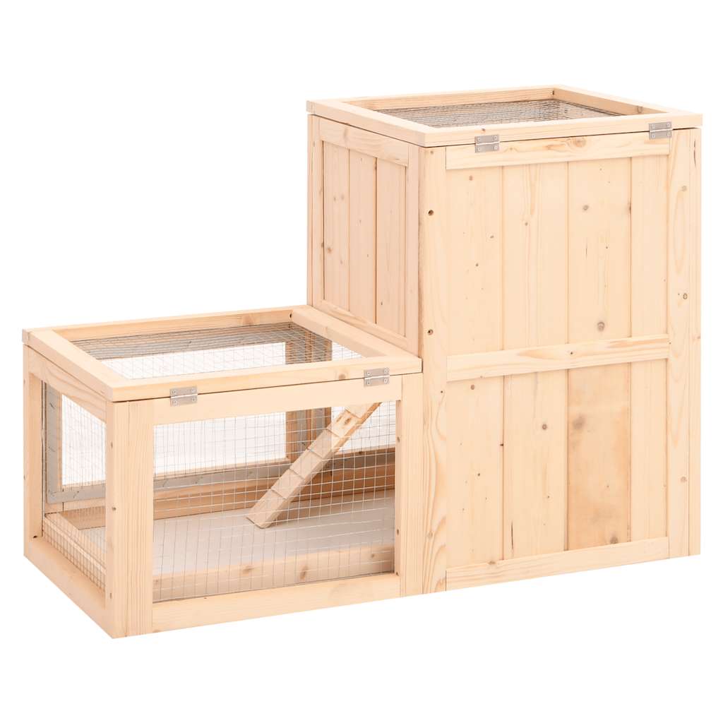 Vidaxl Hamster Cage, 81X40X60 Cm, Solid Fir Wood
