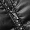 Lederjacke Pu Baumwollgepolsterte Kleidung Stehkragen Große Herren Baumwollgepolsterte Kleidung Trendy Marke Herbst und Winter Baumwollgepolsterte Jacke