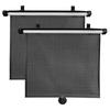 2Pcs Car Retractable Roller Sunshade 15 Inch Car Retractable Sunshade Curtain Press Button Roll Up Telescopic Sunshade Blocking