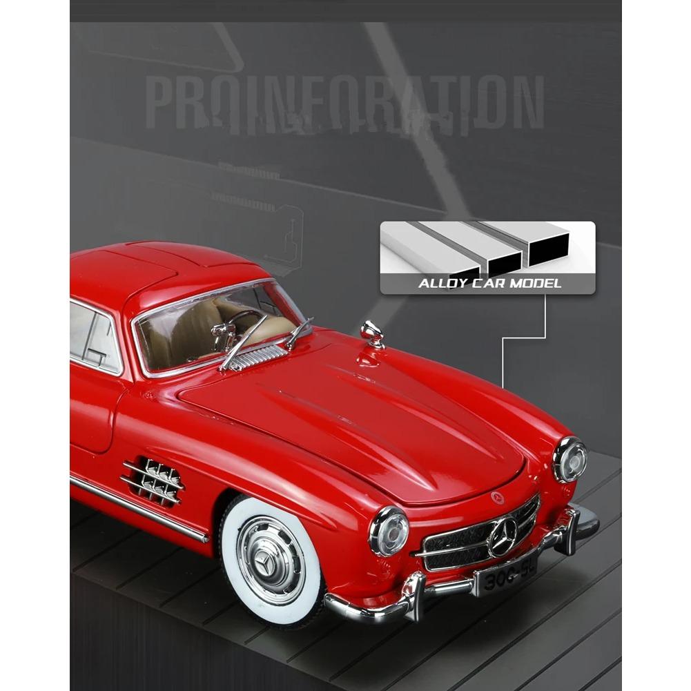 1/24 Mercedes Benz 300SL Alloy Classic Vintage Car Model Car Model Diecast Metal Pull Back Sound Light Car for Children Gift