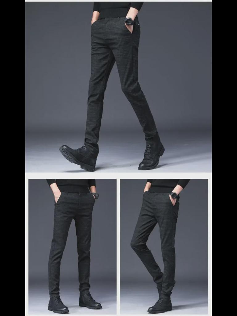 Seiko Heren Plaid Wafel-Dunne Casual Broek - Zwart, Lente/Zomer Broeken