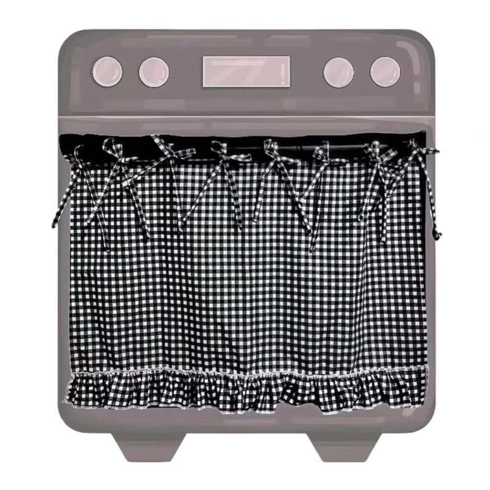 Heat-Resistant Oven Skirt Ruffle Trim Oven Cover Pastoral Style Stove Cover Skirt  Rustic Kitchen 61x46cm-Style 2