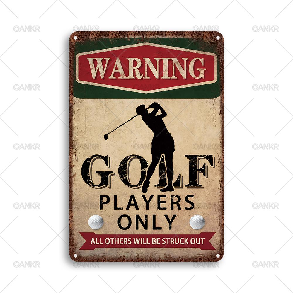 

Vintage Warning Metal Tin Sign Chic Golf Players Only All Others Will Be Struck Out Art Poster Metal Signs for Home Wall Decor 20x30cm（7.8x11.8inch）