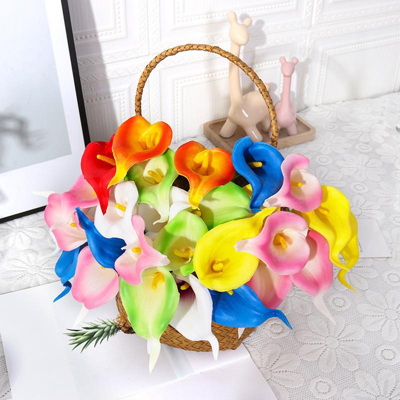 Pu Calla Lily Artificial Flower For Wedding Decor Home Staging Photography Prop