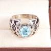 Aquamarine Oval Cut Gemstone With 925 Sterling Silver Ring For Men's #A760 JL375659108732