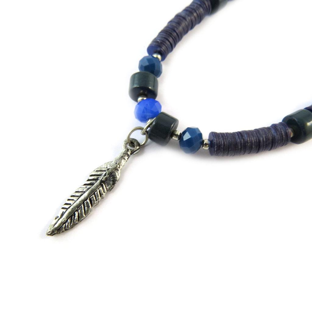 Les Trésors De Lily [N8247] - Antiqued Silver Blue 'Navajos' Bracelet