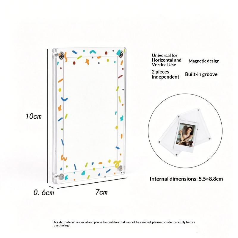 Magnetic 3 Inch Photo Frame Refrigerator Sticker Star Wave Dot Pattern Fridge Magnet for Holiday Souvenir Display