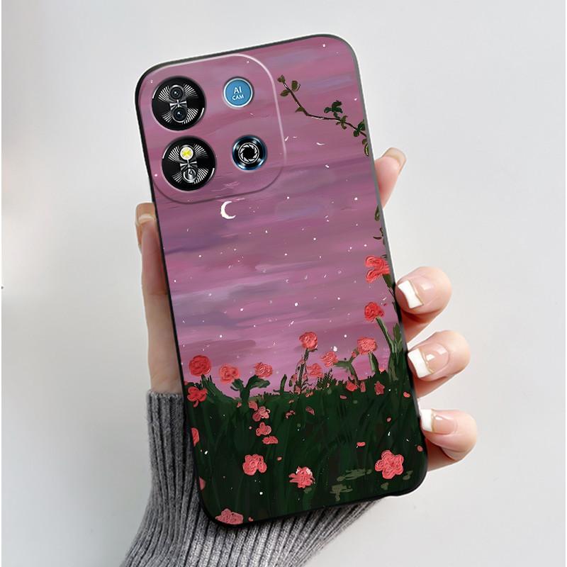 Casing For Oukitel C57S/C57 Pro/C57 Plus/C57 Ultra/BLU J12 Case Aesthetic Cute Cat Cartoon Black Soft Silicone Shockproof Cover