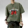 European and American men's summer dark warrior letter print comfortable and breathable round neck T-shirt outdoor street top