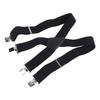 Men Suspenders 2in Wide Simple Black Strong Metal Fashionable Men Dress Suspenders for Business Wedding Party