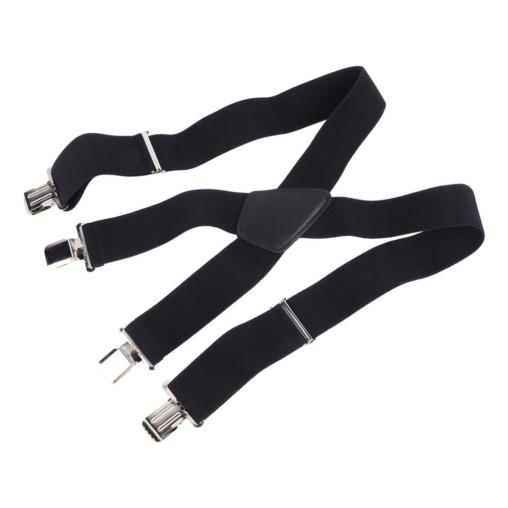 Men Suspenders 2in Wide Simple Black Strong Metal Fashionable Men Dress Suspenders for Business Wedding Party