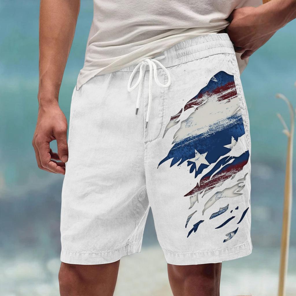 Męskie letnie, duże, swobodne, luźne spodnie sportowe, szorty plażowe