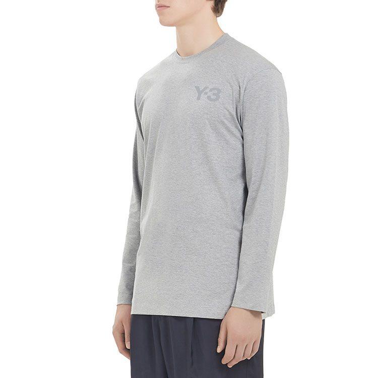 Y 3 T Shirts Men's Gray Crew Neck Moderate Straight Fit GK4516
