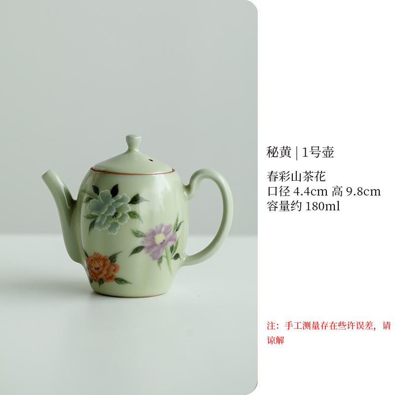 Tetera Antigua Estilo Chino Ru Ware Retro Cerámica Doméstica Tamaño Pequeño Olla Hexagonal Juego de Té Kung Fu Tetera