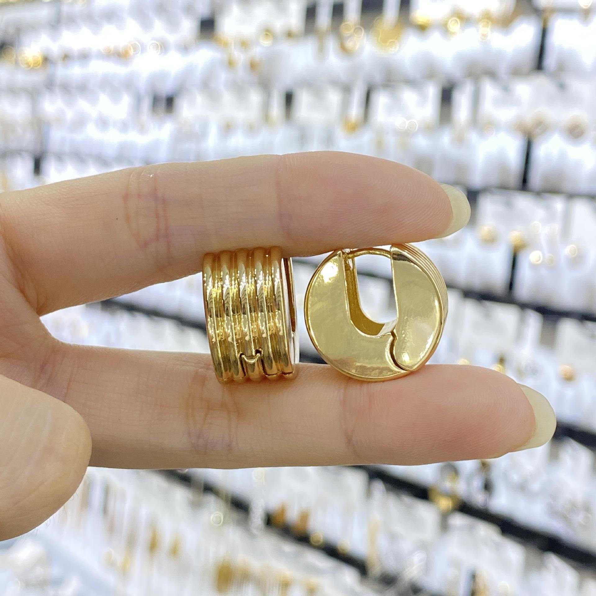 European-American Hot-Selling Multi-Layer Wide Circle Threaded Earrings, Light Luxury High-End Fashion Design Jewelry.