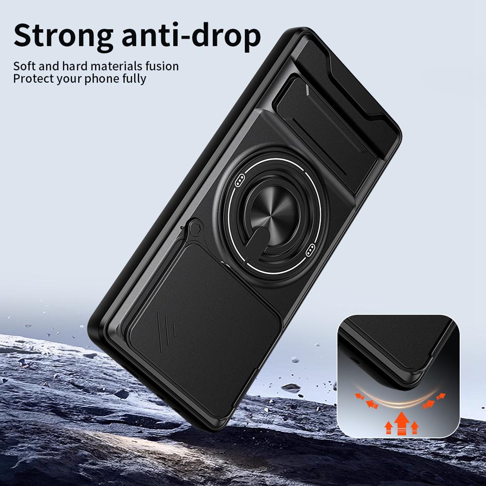 KEYSION Magnetic Phone Case for Infinix GT 20 Pro 5G Slide Camera Protection Upright Kickstand 360° Ring Shockproof Back Cover