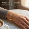 Minimalist Gold Tone Zircon Inlay Open Cuff Bangle Elegant Geometric Statement Bracelet Tarnish Resistant Daily Jewelry for Y2K