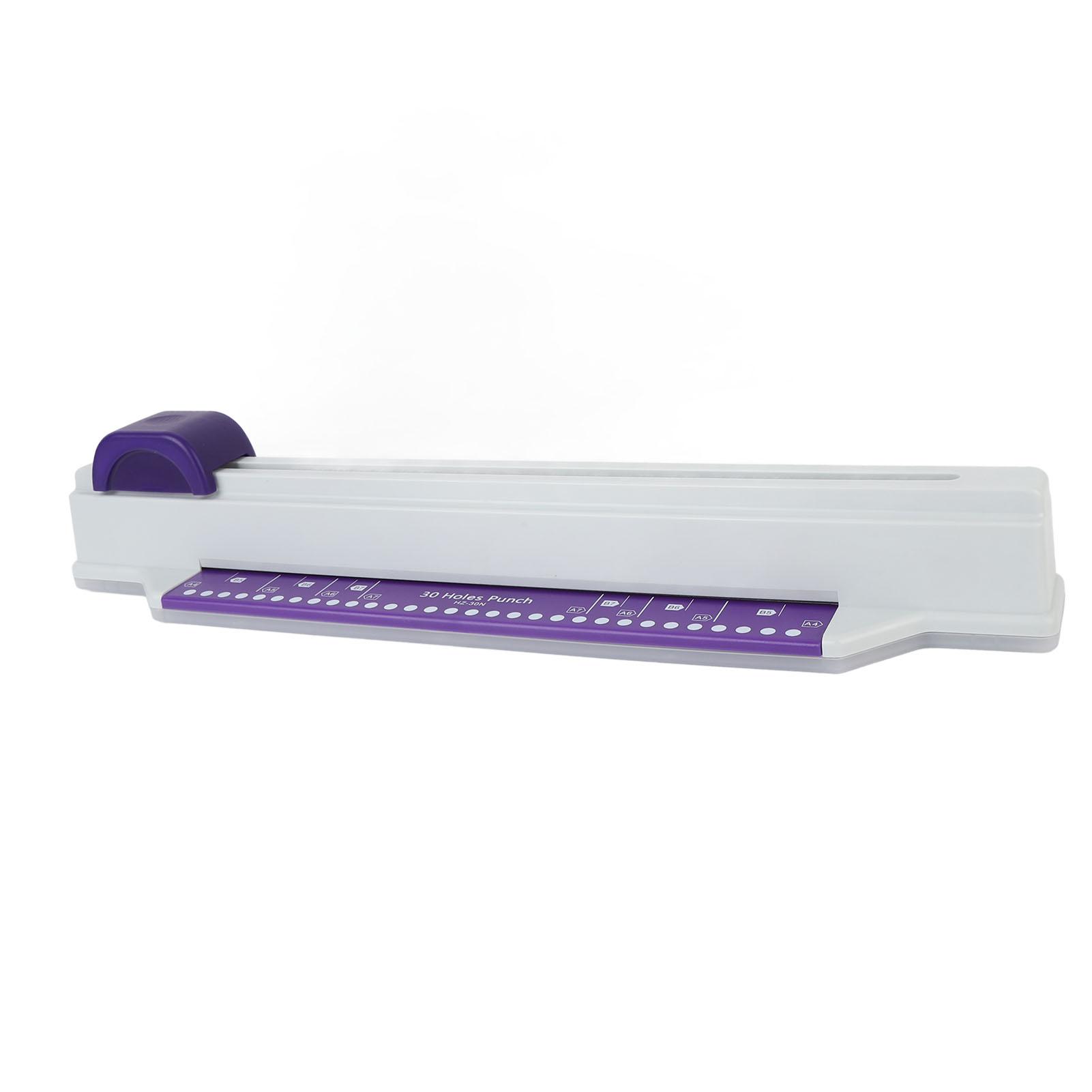 

30 Hole Punch 6 Sheet Capacity Hand Push A4 Paper Punch Binding Machine with 4 Loose Leaf Strips