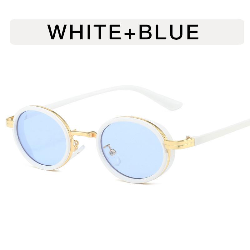 

Vintage Oval Eyewear With Antireflective Coating For Outdoor Fashion Enthusiasts White