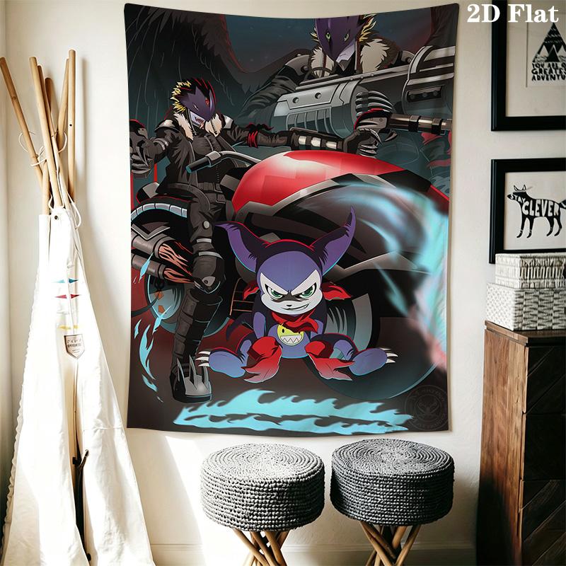 Digimon Tamer Pattern Home Decor Tapestry, Wall Hanging, Decorative RV Wall Cloth.SGT0917210