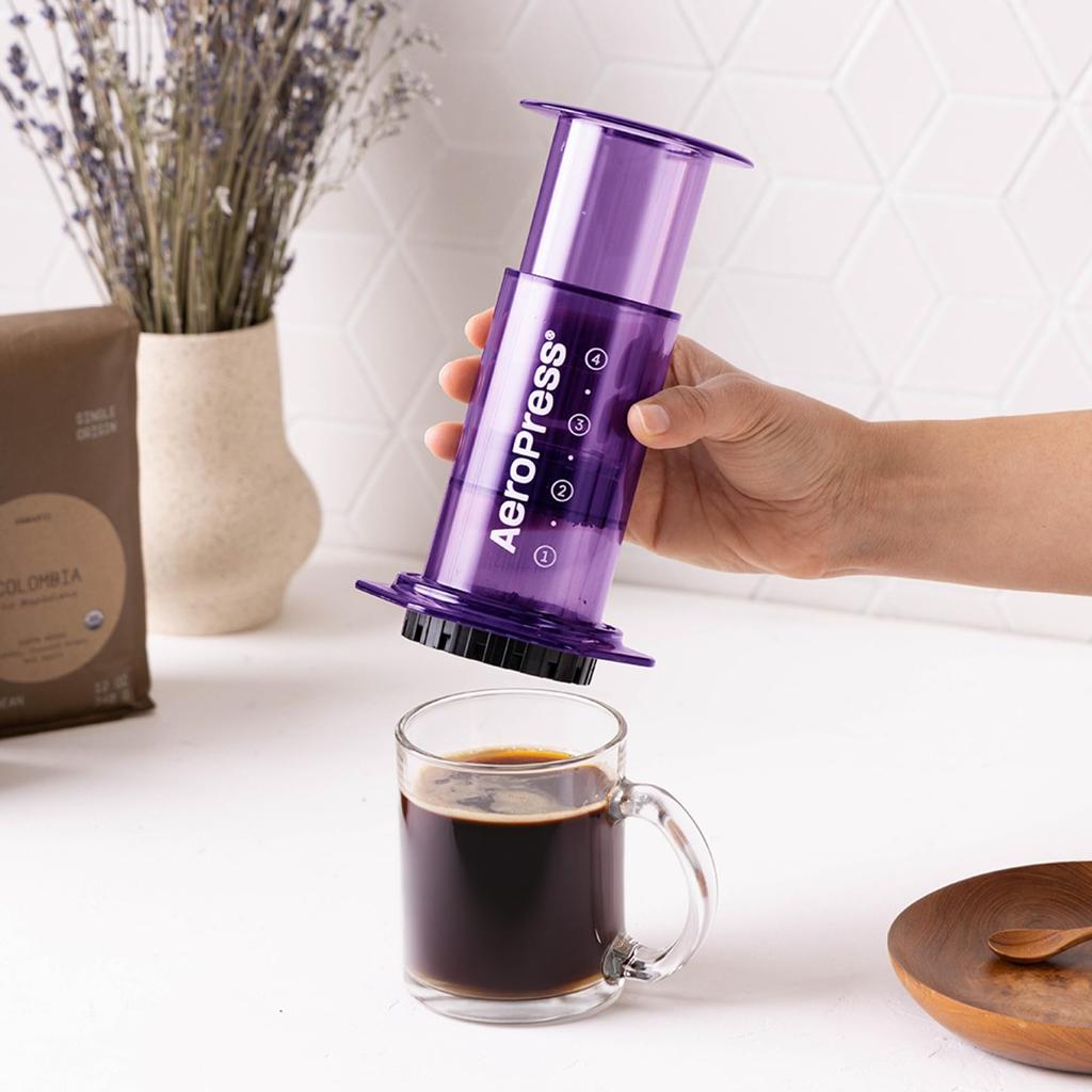 [Domestic Genuine Product] AeroPress Coffee Maker (Purple) with Filter, French Press, Espresso, Iced Coffee, Unbreakable Pressure Extraction.